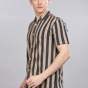 PR3 Shirts 006 –|| Black & Yellow Stripes || Half Sleeve Shirt