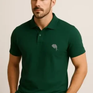PR3 SS 03A || Bottle Green ||100% Cotton Polo T-Shirt