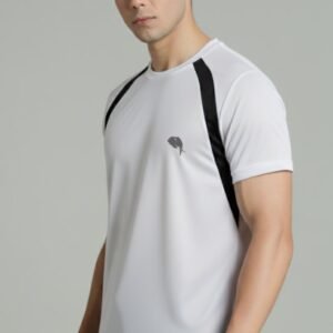 RHSO1A||WHITE BLACK|| Round Neck Half Sleeve