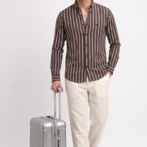 LS 005|| BROWN STRIPES|| Full Sleeve Shirt